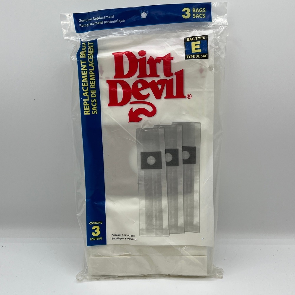 Dirt Devil Type E Vacuum Cleaner Replacement Bags 3-Pack 3- Genuine NEW